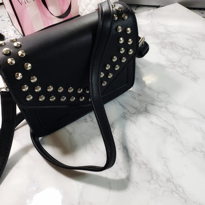Becca~ Black mini studded envelope clutch