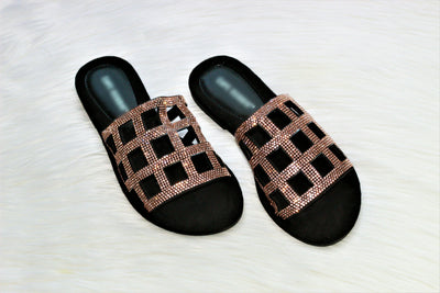 Milana~Black & Rose Gold Sandal